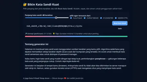 Bikin Kata Sandi Kuat & Aman: Panduan Lengkap + Generator