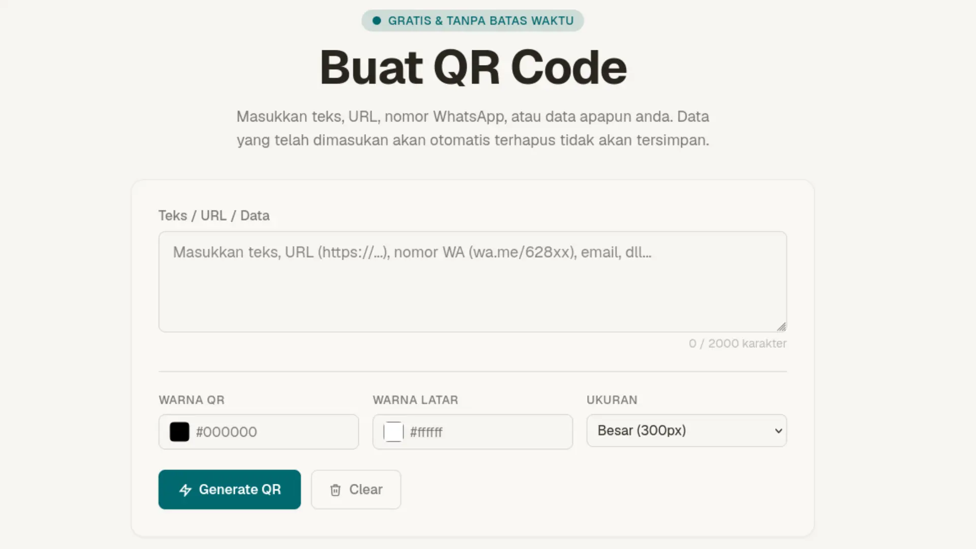 QR Code Generator - Buat QR Code Gratis & Cepat