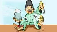 Gedung pemerintah dan logo Baznas ilustrasi