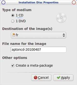 Proses memilih media CD atau DVD untuk menyimpan sistem operasi