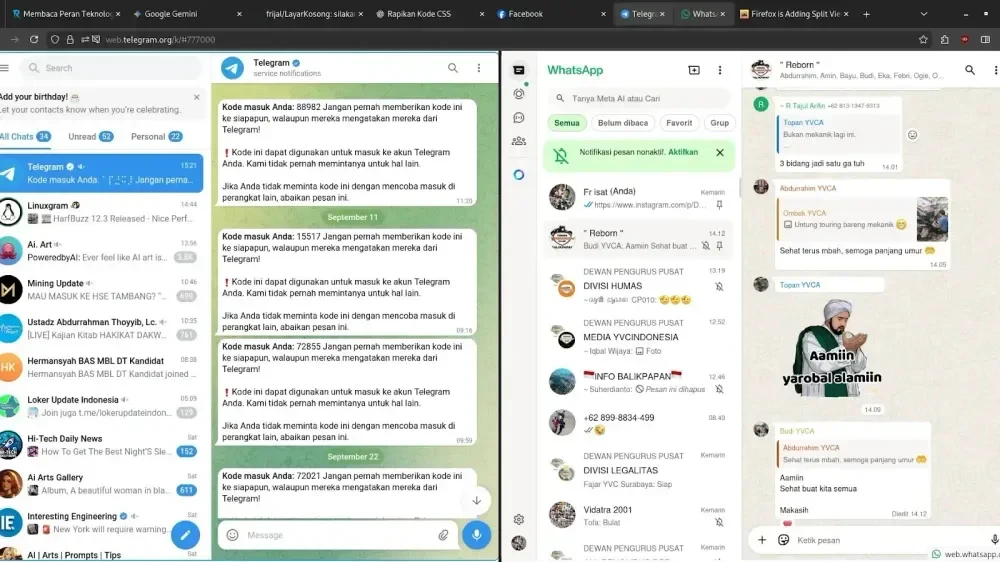 Firefox vs Chrome Split View Interface