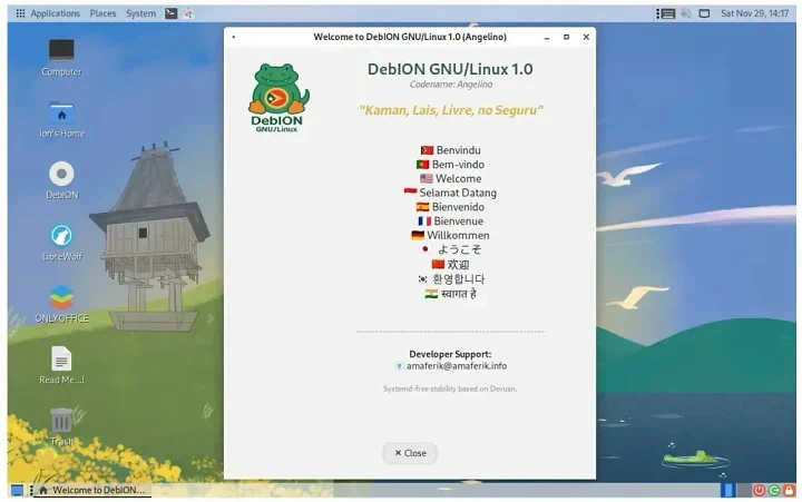 Menjelajahi DebION GNU/Linux 1.0 "Angelino": Distro Berbasis Devuan dari Timor-Leste