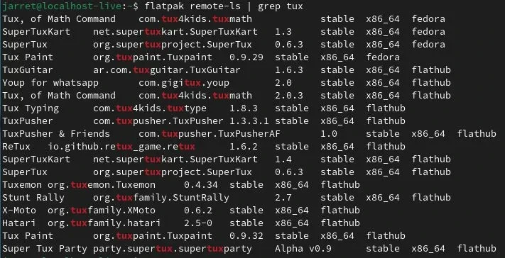 Remote Flathub aktif