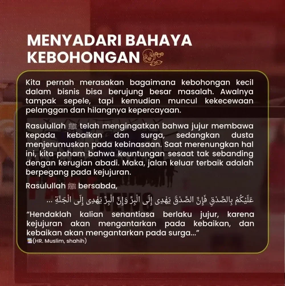 Ilustrasi menyadari bahaya kebohongan dalam bisnis dan dampaknya pada kehidupan