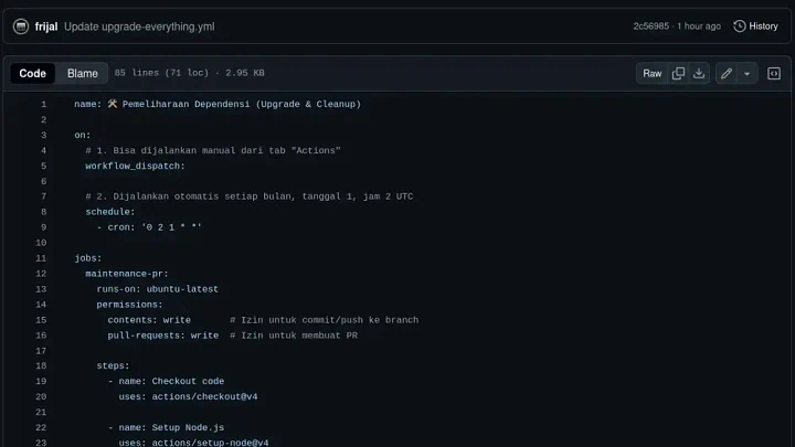Bedah Workflow upgrade-everything.yml: Otomatis Upgrade & Cleanup Dependensi.