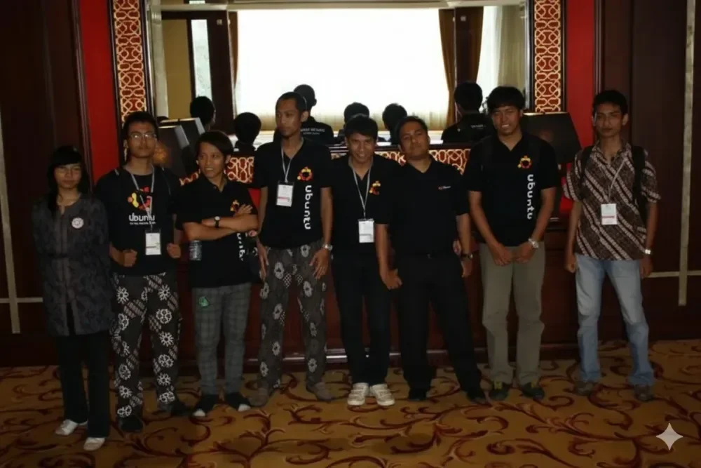 Foto Komunitas Ubuntu Jogja dengan Staff IndosatM2