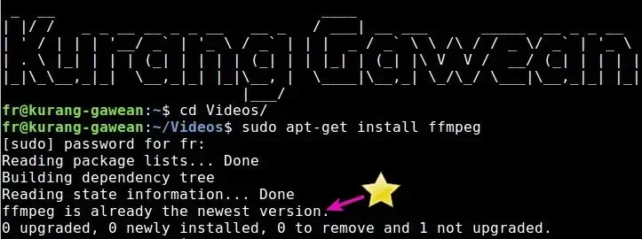 Tangkapan layar cuplikan hasil rekaman screencast di dalam sistem operasi Linux