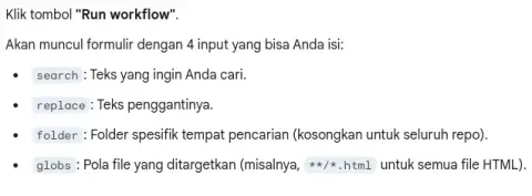 Cara Ganti Teks Massal dapat via GitHub Actions