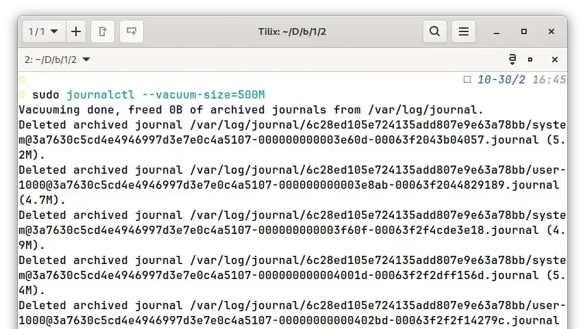 Mengedit file konfigurasi journald.conf