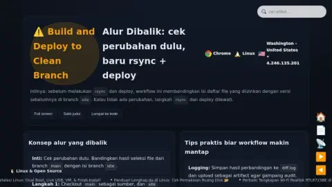 Build and Deploy to Clean Branch - Alur Dibalik + Cek Perubahan Sebelum rsync ⚠️