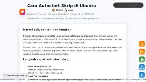 Cara Autostart Skrip di Ubuntu