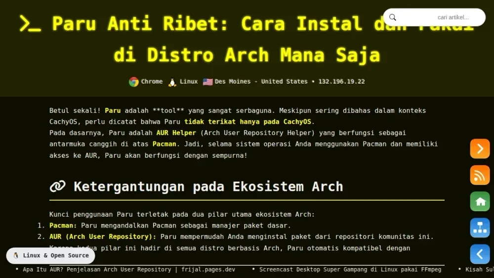 Cara Instal dan Pakai Paru di Arch Linux, Manjaro, dan Distro Arch Lain