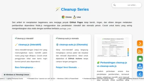 Cleanup Series - Manajemen Dependensi dapat GitHub Pages