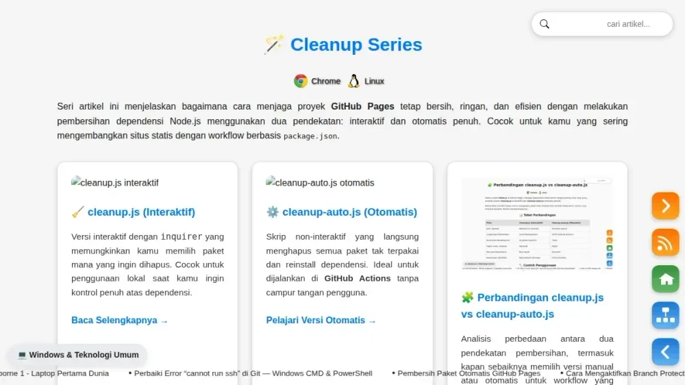 Cleanup Series - Manajemen Dependensi dapat GitHub Pages
