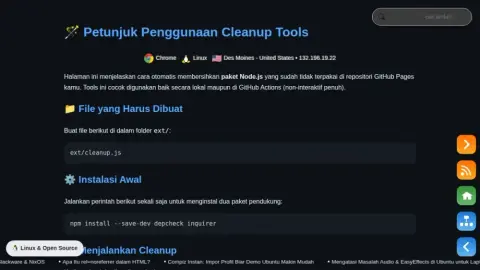 Petunjuk Penggunaan Cleanup Tools 🪄