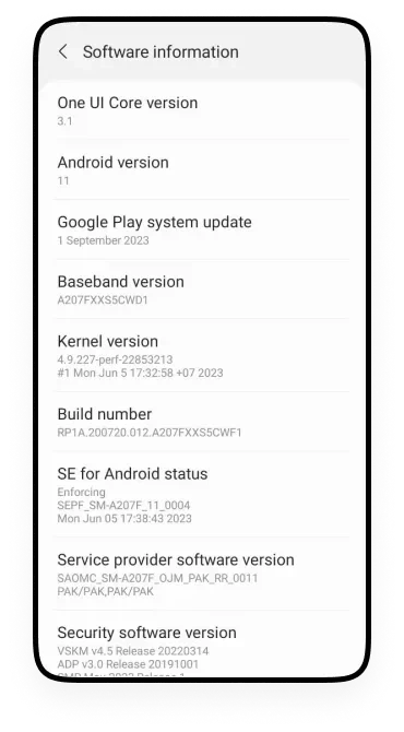 Cek versi Android