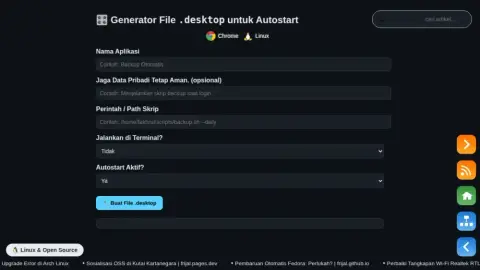 Generator .desktop Autostart Aplikasi Linux