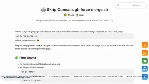 Skrip Otomatis gh-force-merge.sh: Merge & Fallback Otomatis via GitHub CLI