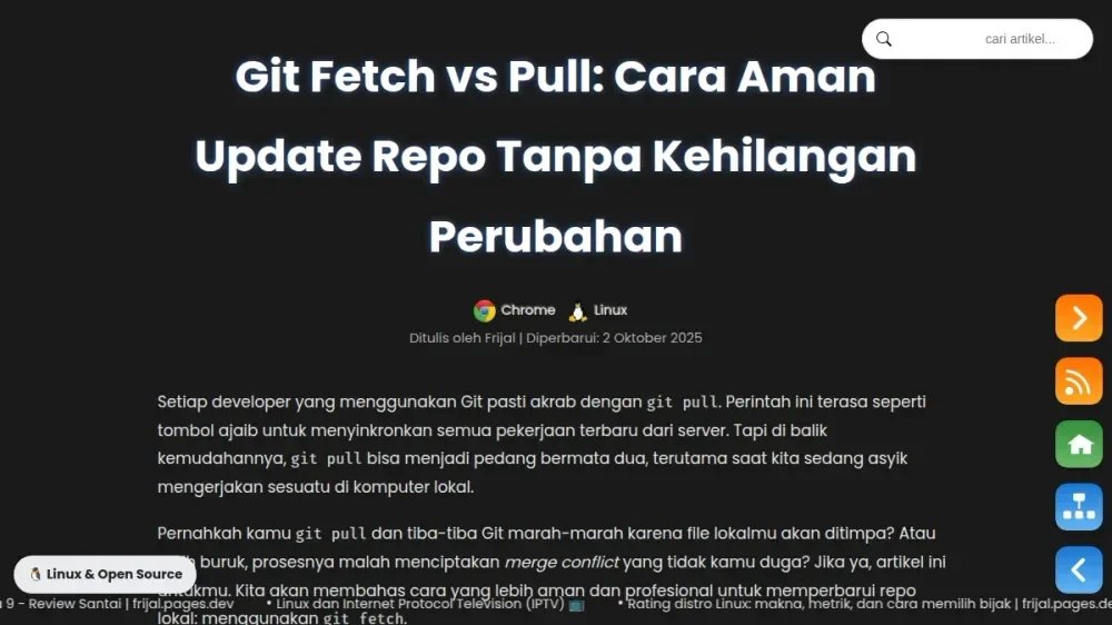 Git Fetch vs Pull: Cara Aman Update Repo Lokal Tanpa Kehilangan Perubahan