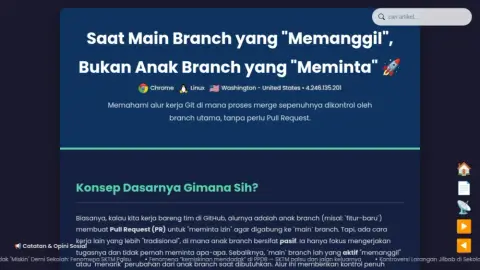 Cara Kerja Git: Branch "Pasif" & Main Branch "Memanggil"