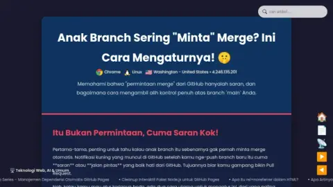 Cara Agar Branch Tidak Minta Merge dapat ke Main