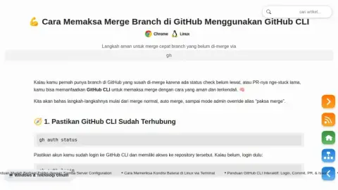 Cara Memaksa Merge Branch di GitHub Menggunakan GitHub CLI
