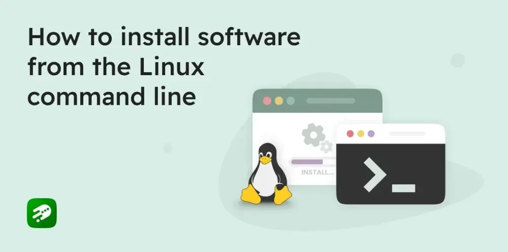 Ilustrasi terminal futuristik instalasi aplikasi Linux