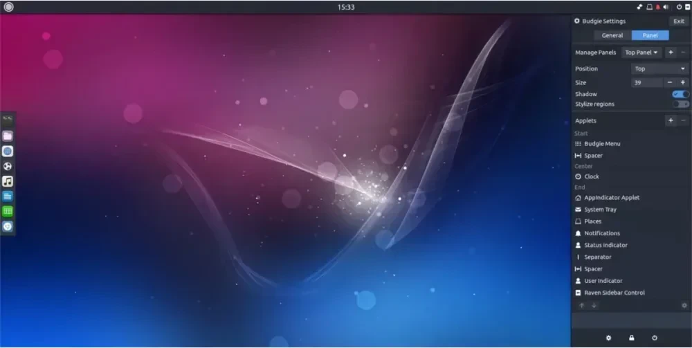 Budgie Panel Settings