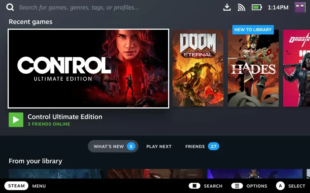 Bazzite Steam UI