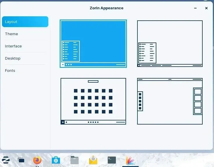 Zorin OS Menu