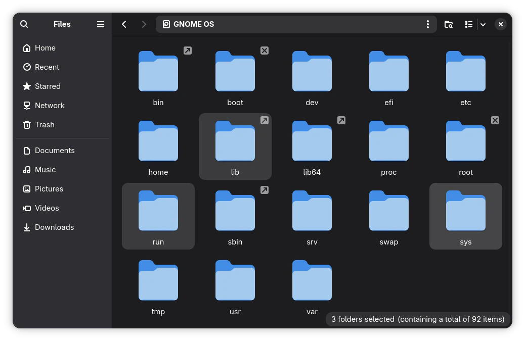Antarmuka file manager Nautilus di GNOME 51
