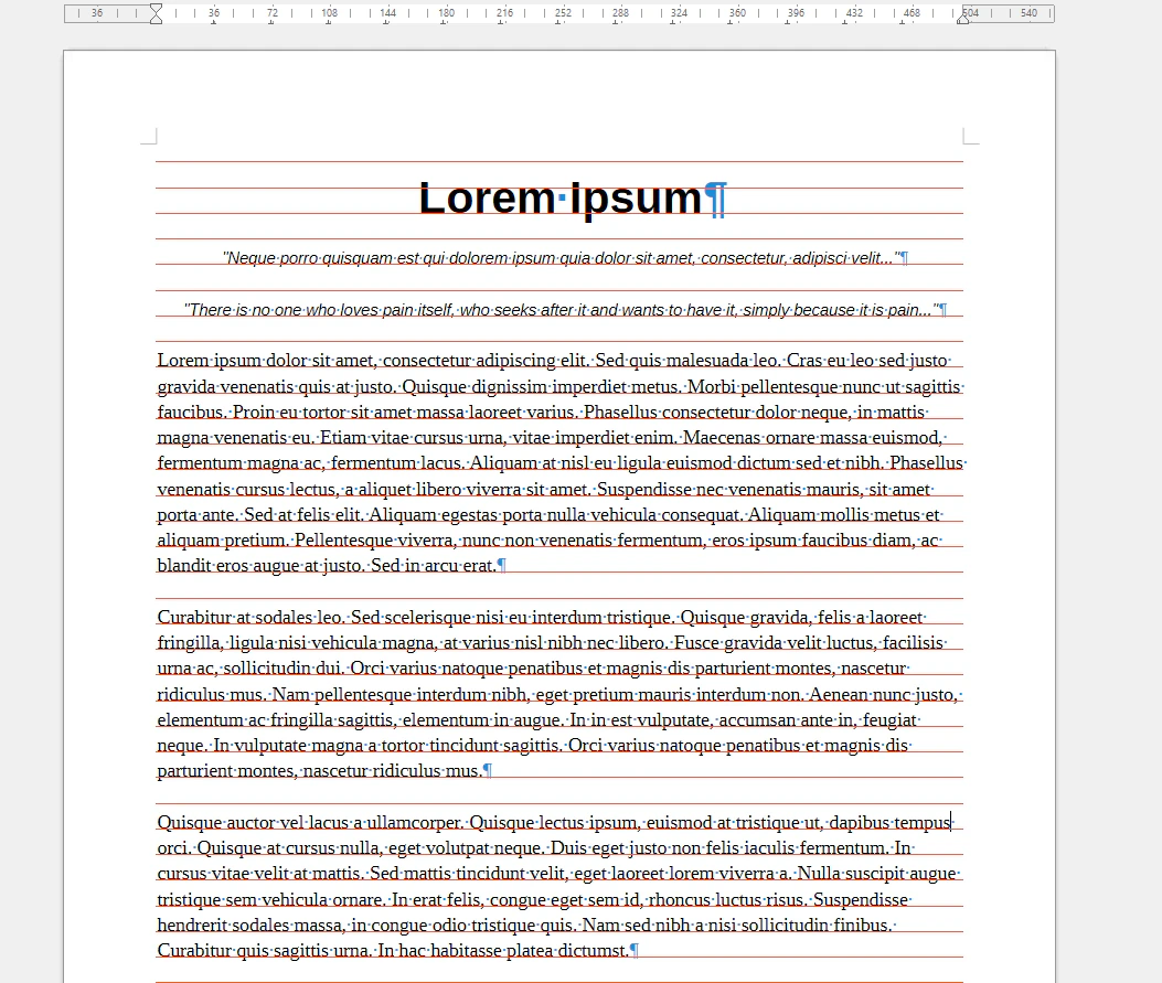 Baseline grid di Writer LibreOffice 26.8