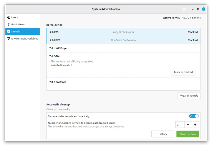 Linux Mint Kelola Kernel Lewat System Administration