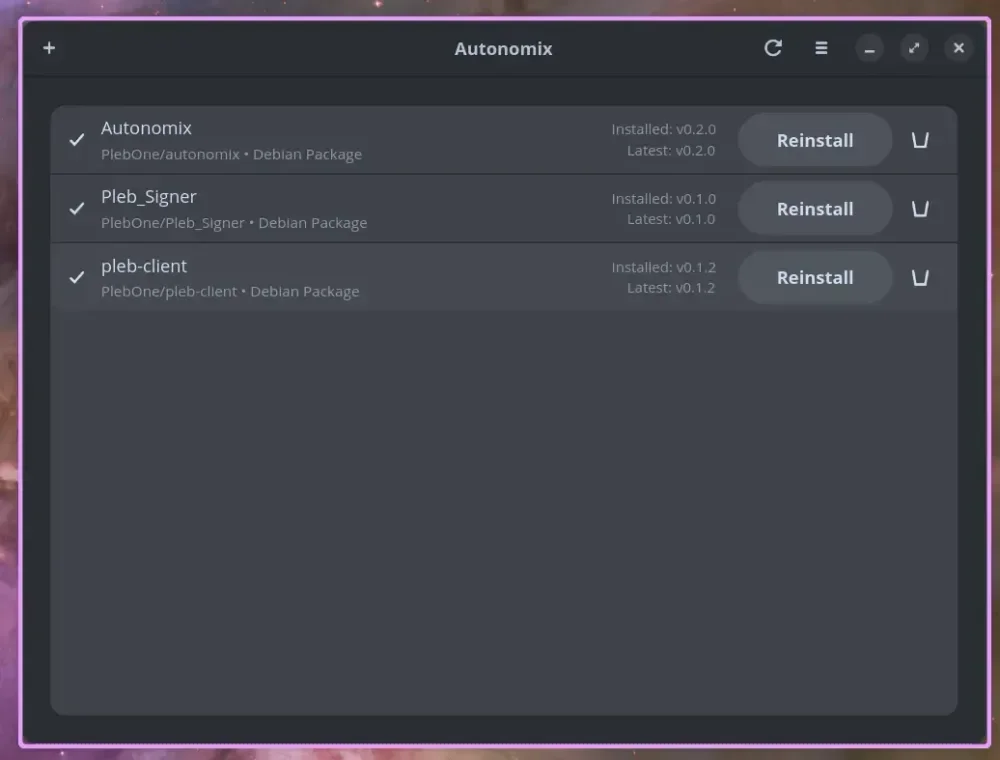 Screenshot Autonomix GUI