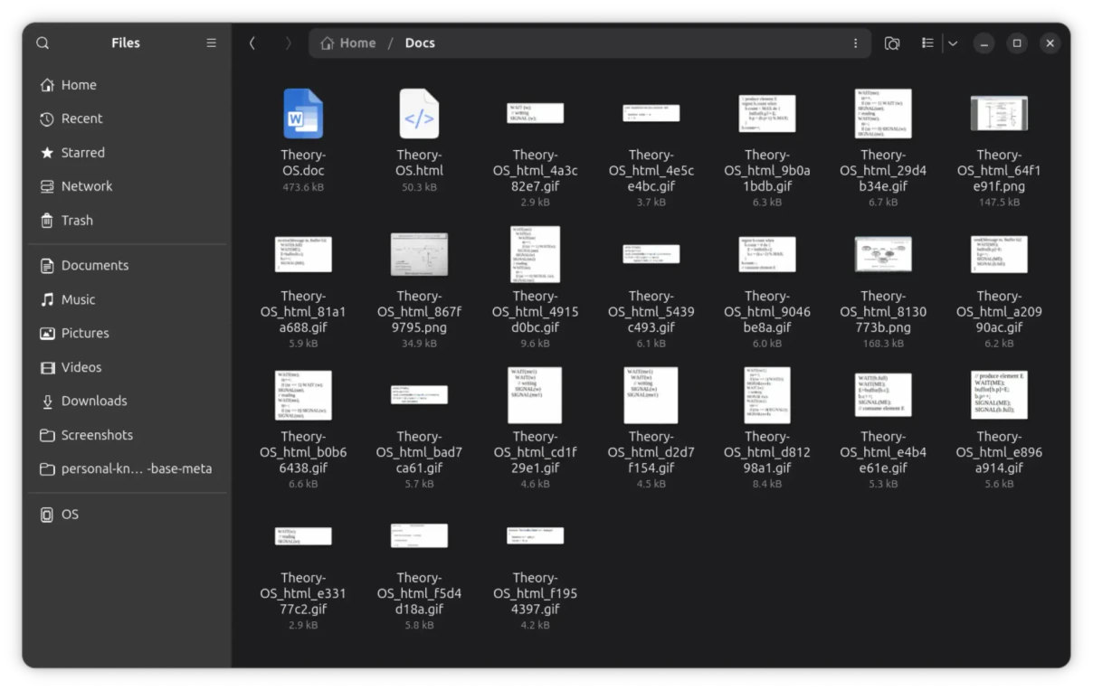 Semua file gambar berhasil diekstrak dari dokumen LibreOffice