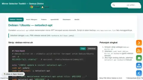 Mirror Selector Toolkit - Semua Distro