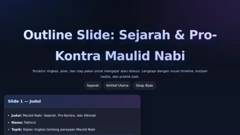 Sejarah & Pro-Kontra Maulid Nabi: Outline Presentasi Lengkap