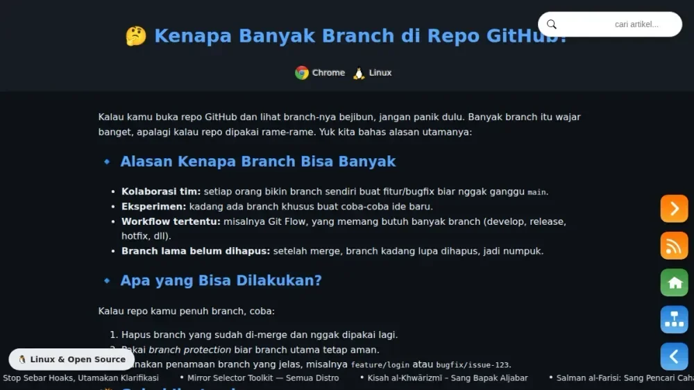 Mengapa Banyak Branch di Repo GitHub?