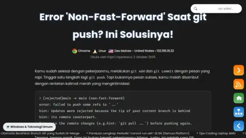 Error 'Non-Fast-Forward' Saat git push? Ini Penjelasan dan Solusinya!
