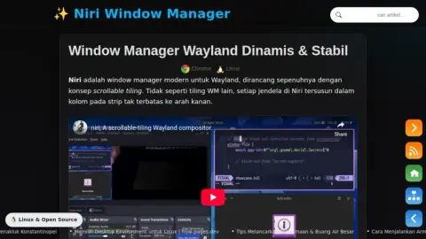Niri - Window Manager Wayland Dinamis & Stabil