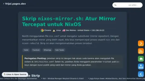 Skrip nixos-mirror.sh: Atur Mirror Tercepat untuk NixOS