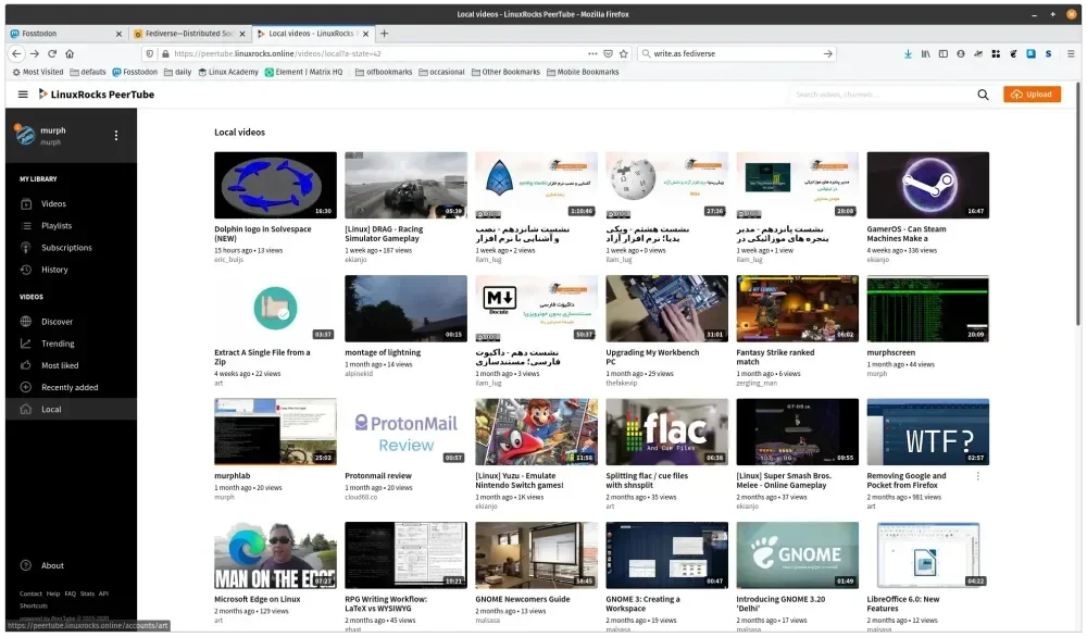 Interface PeerTube
