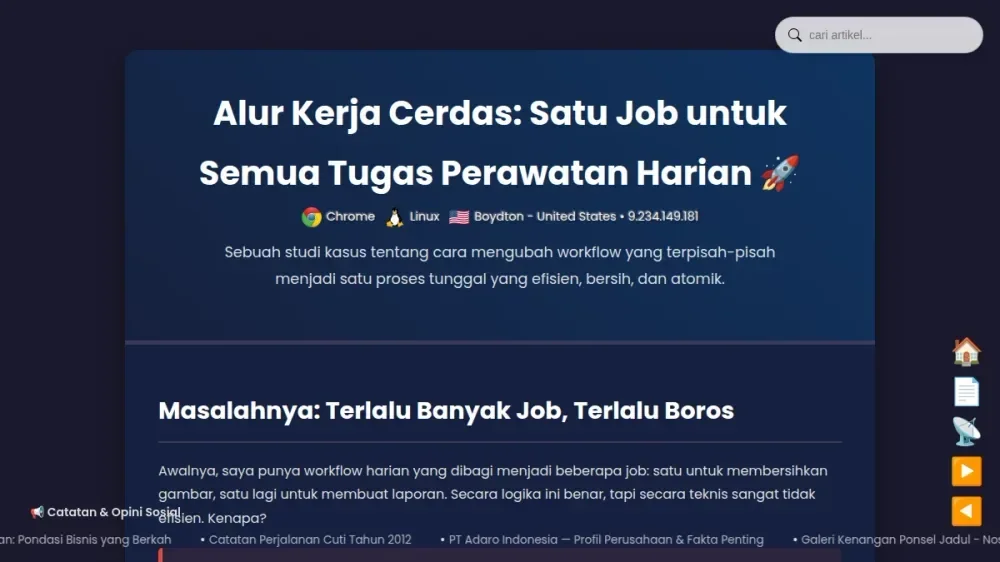 Workflow Cerdas: Satu Job untuk Semua Tugas Perawatan Harian