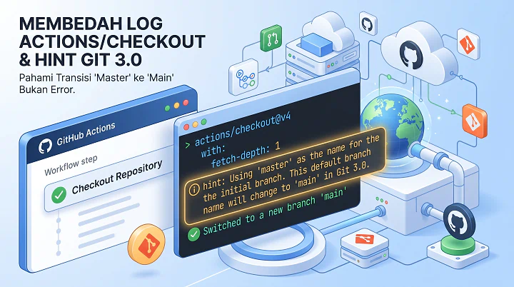 Membedah Log actions/checkout GitHub Actions dan Hint Git 3.0