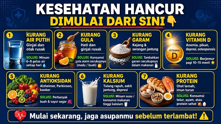 Tanpa Sadar Kesehatanmu Mengalami Penurunan Secara Perlahan: 7 Kekurangan Sepele Penyebabnya