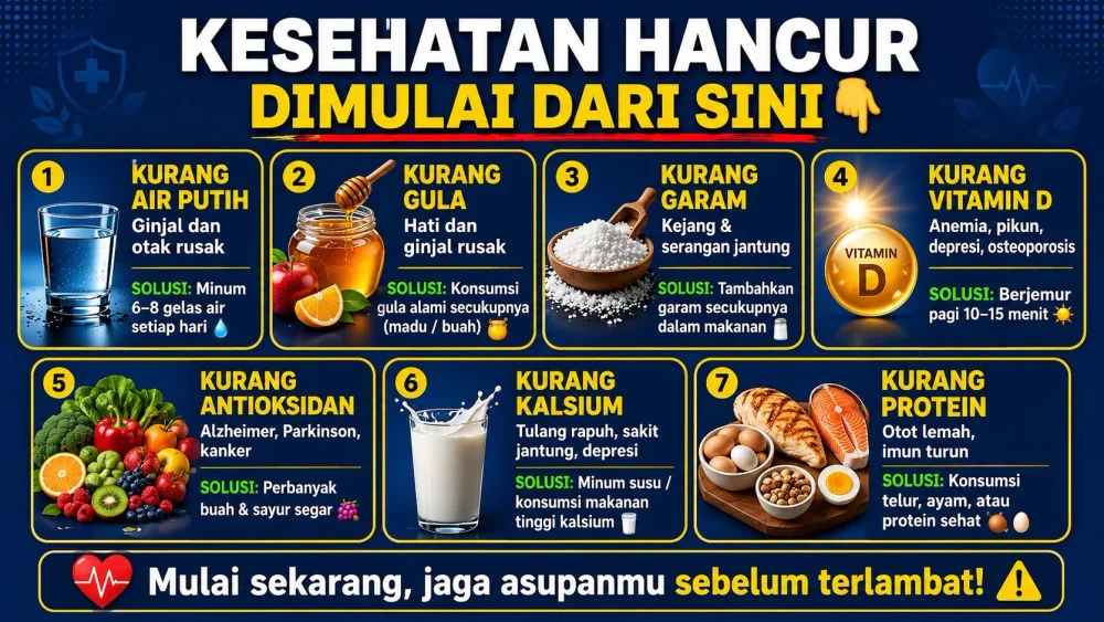 Tanpa Sadar Kesehatanmu Mengalami Penurunan Secara Perlahan: 7 Kekurangan Sepele Penyebabnya