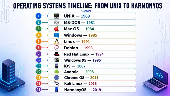 Evolusi Sistem Operasi: Dari UNIX 1969 hingga HarmonyOS Modern