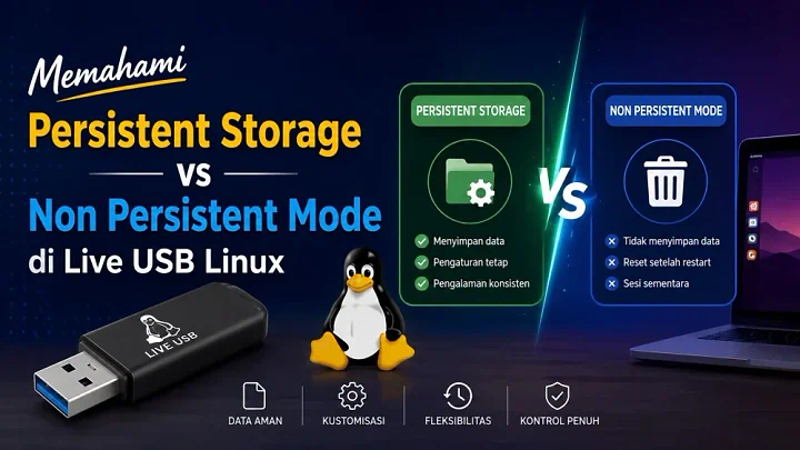 Panduan Memahami Persistent Storage vs Non Persistent Mode di Live USB Linux