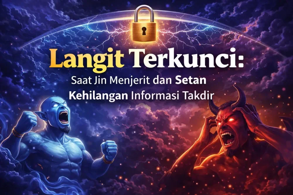 Ilustrasi langit penjagaan malaikat dan syihab panah api