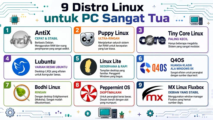 9 Distro Linux Terbaik untuk PC Sangat Jadul dan Laptop Tua